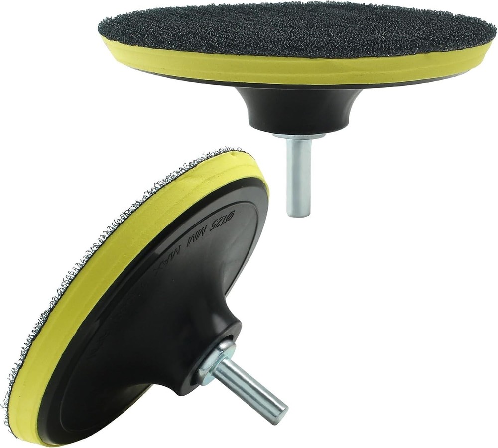 Litoexpe 2 Pack 5 Inch Hook and Loop Backing Pads with M10 Thread Drill Adapter