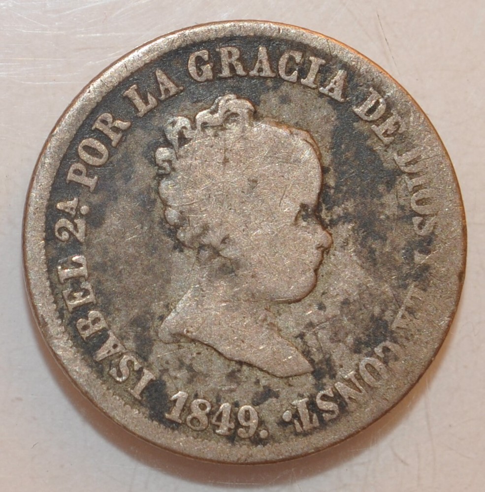 1849 OM Spain 25 Centimos