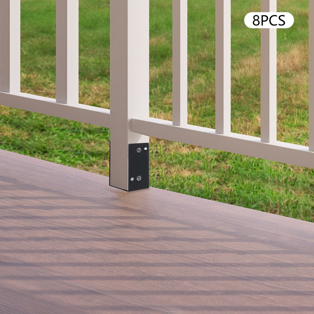 8Pcs Post Base Holders Multi-Functional U-Shape Concrete Foundation Fence Set