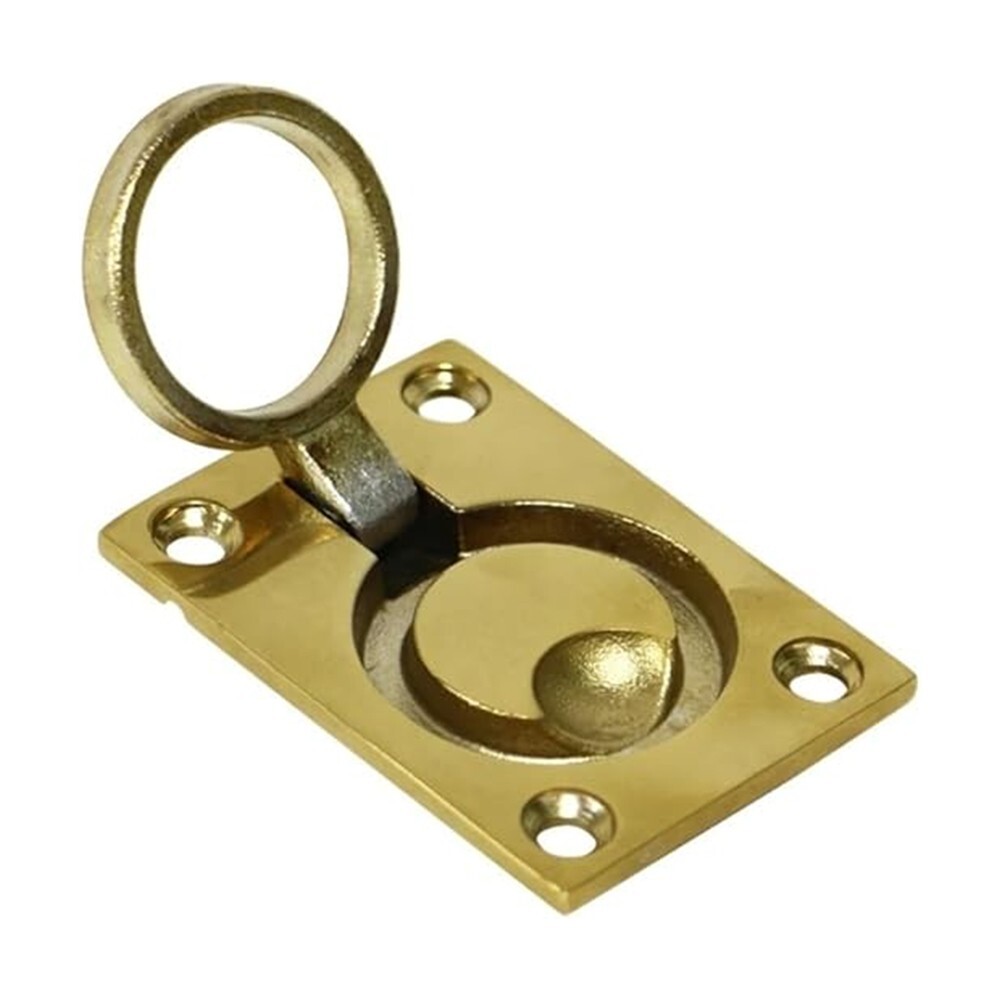 Alastin Brass Plating Boat Hatch Pull Handle 62mm*45mm Flush Ring Lift Handle