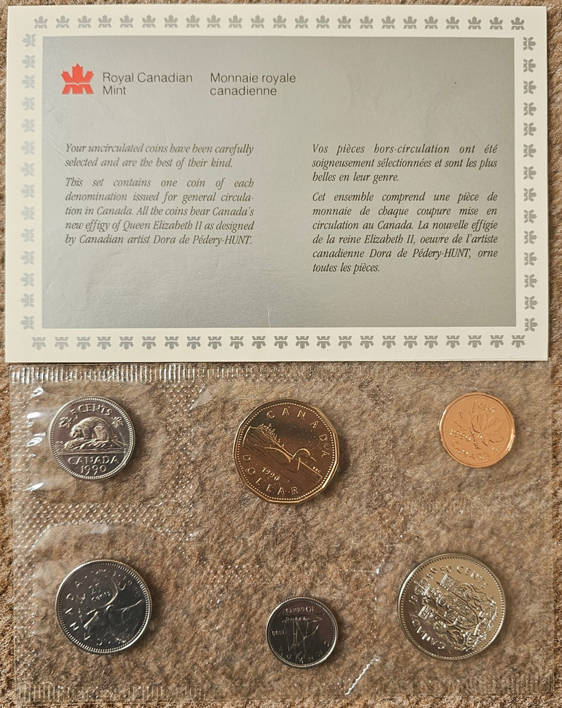 1990 CANADA UNCIRCULATED 6 COIN SET