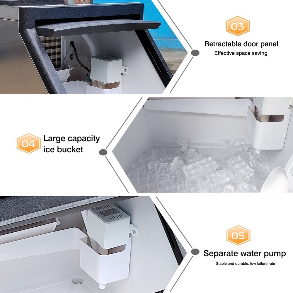 Kolice Commercial Automatic Ice Making Machine Ice Cube Maker-132 LBS/Day