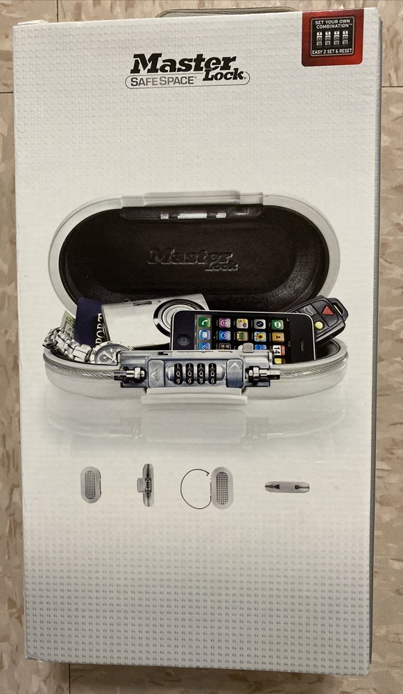 Master Lock 5900D Set Your Own Combination Portable Safe, 9-17"/32", White