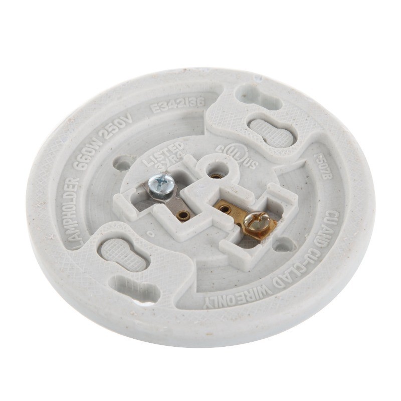 Hyper Tough White Base Porcelain Light Bulb Socket TD35078G, 1-PC