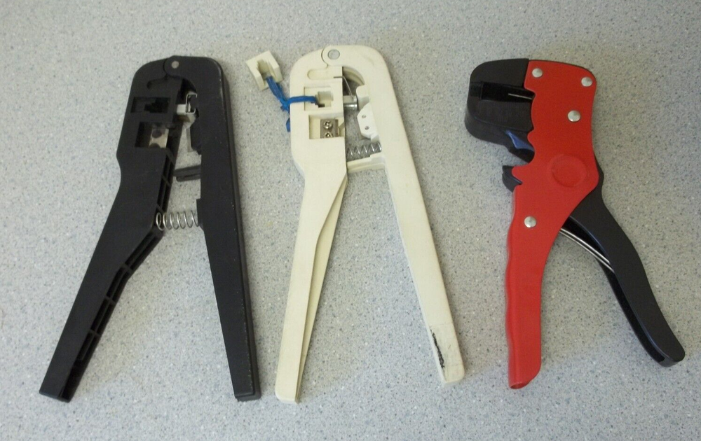 Telephone wire crimping tools 3 total telephone line installation tools