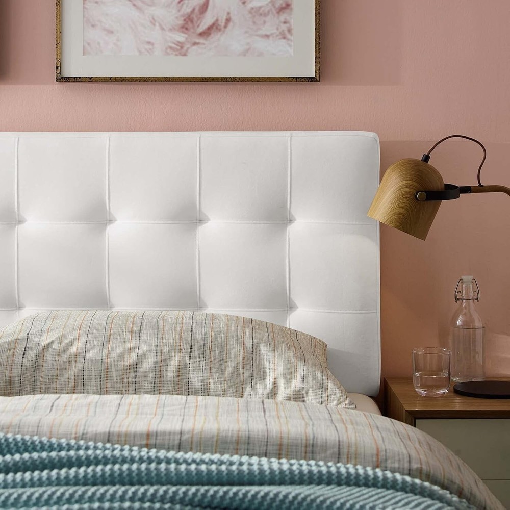 Modway Lily Biscuit Tufted Full Performance Velvet Headboard, White