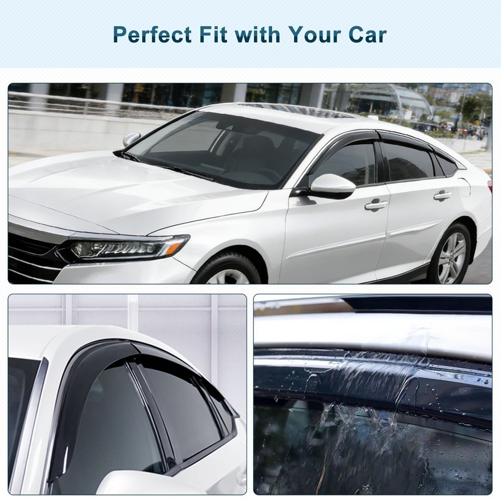 Rain Guards For Honda Accord 2018-2022 Side Shatterproof Window Visor 6pcs