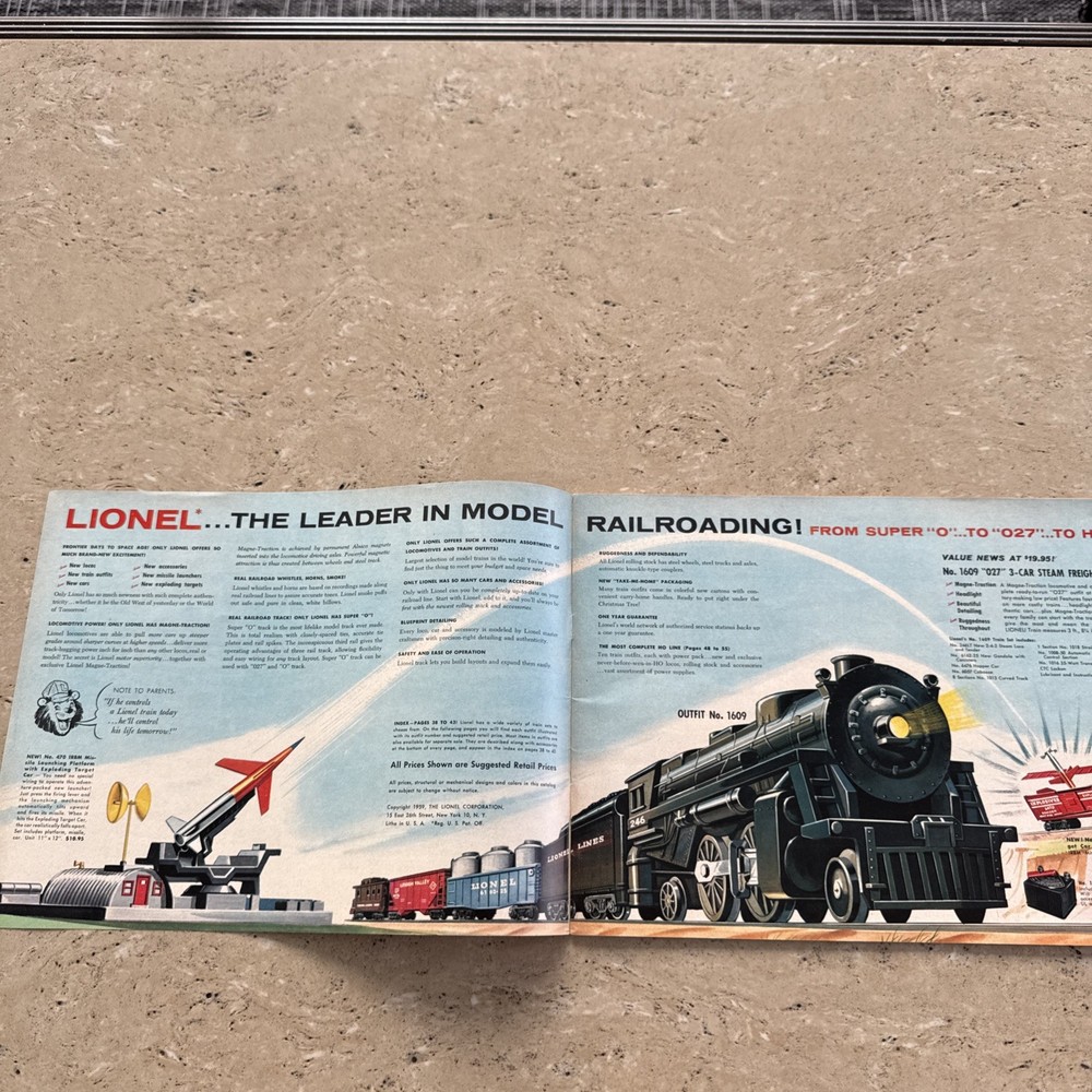 Vintage Lionel Model Train Catalog 1959 Original