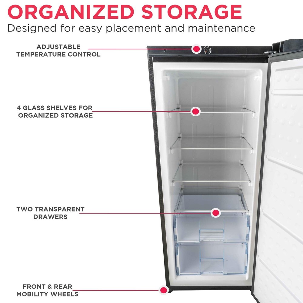 Small Space Kitchen Upright Freezer Fridge Combo 10 Cu Ft Platinum
