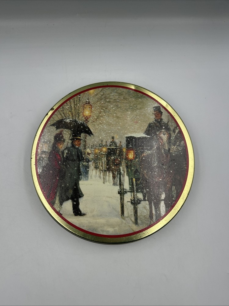 Vintage Tin Container by Alan Maley - A Gracious Era Round 7" EUC