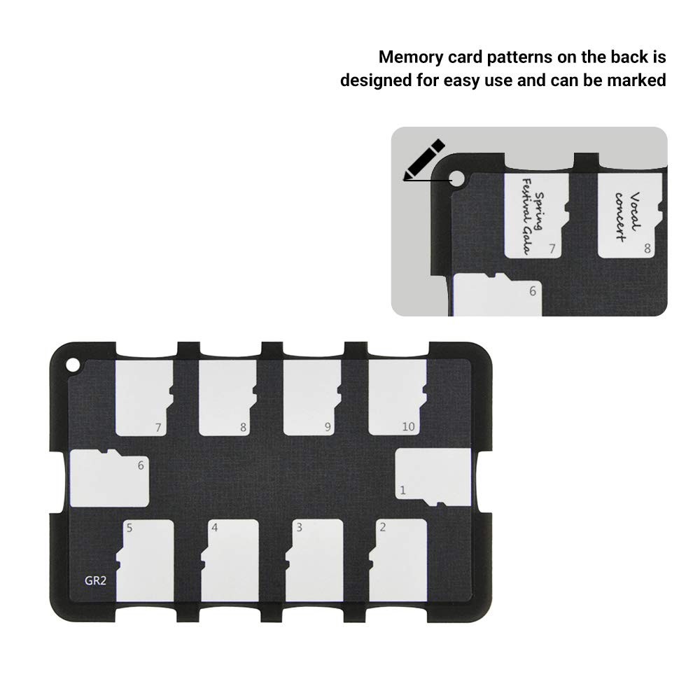 10 Slots Micro SD Card Holder Case Card, 10