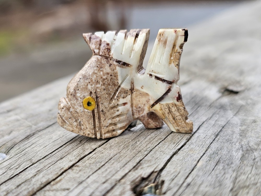 Koi Small Carved Agate Stone Spirit Animal