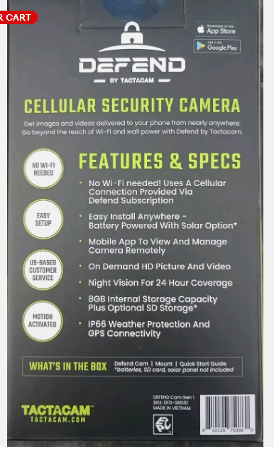 Tactacam Defend Cellular Security Camera DFD-GRD01