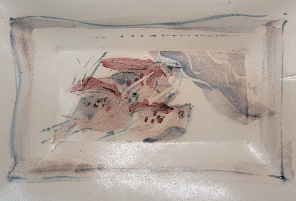 Studio Pottery Tray Wall Art Birds Signed Sheinwald Unique Rustic Edge