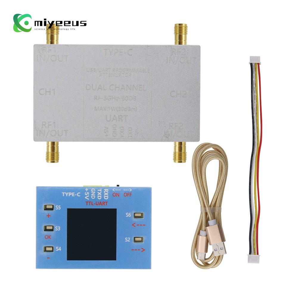 RF-8GHz-60DB Programmable Attenuator + Type-C Cable + Offline Control Board
