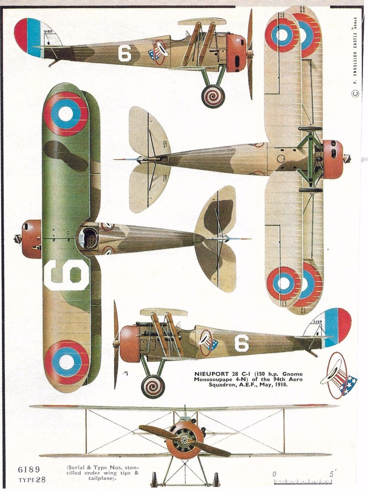 NIEUPORT 28 PLAN + CONSTRUCTION ARTICLE to Build a 33" UC Scale Model Airplane