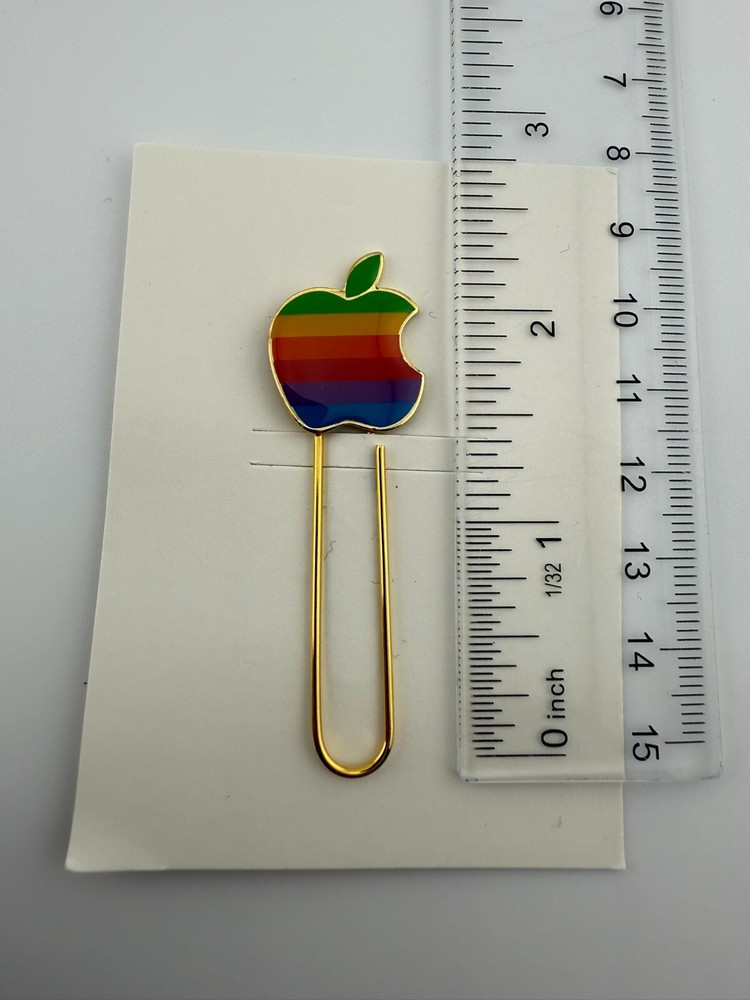 Vintage Apple Computer Rainbow Logo Paperclip Bookmark