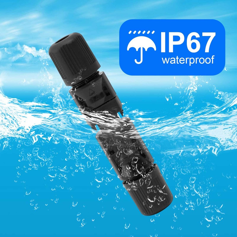 NEW 10Pcs Solar Cable Connectors 4mm-6mm 30A Waterproof Solar Panel Wire Joiners