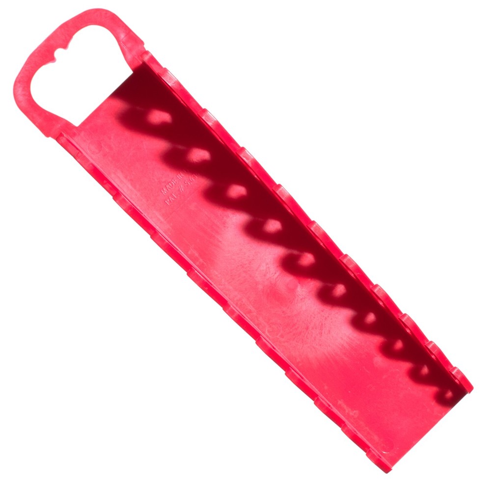 Vim V512 - 10 Slot Red Plastic Storage Rack for Wrenches Straight Compact Design