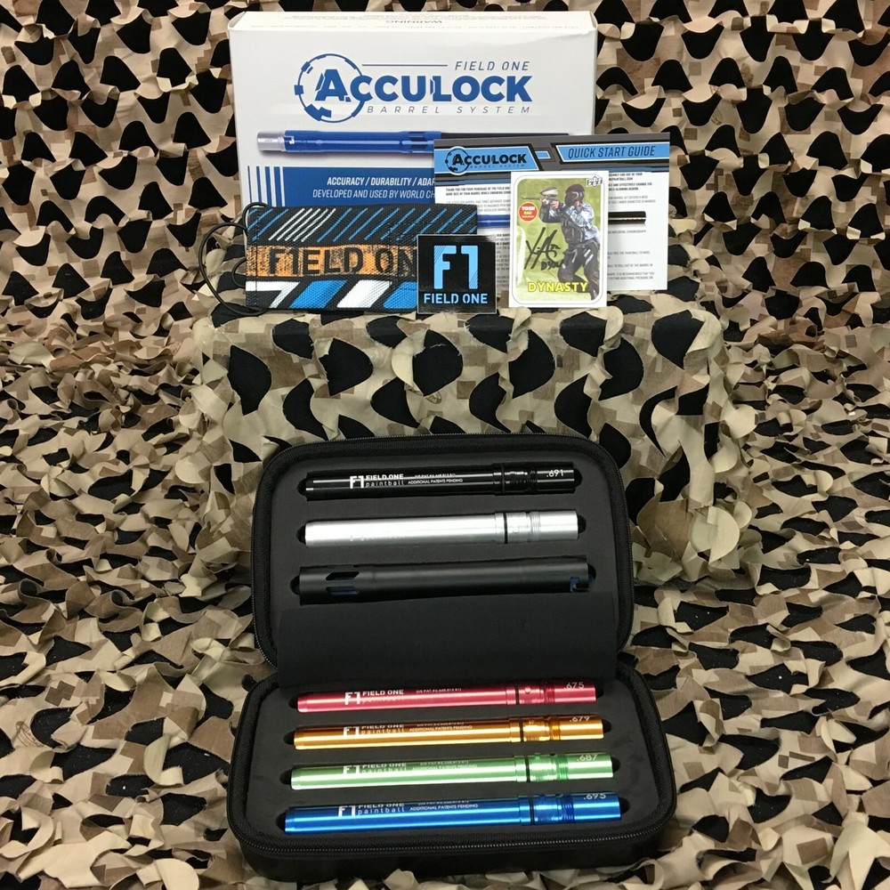 NEW Field One Acculock 8 Piece Barrel Kit - Autococker Threaded - Dust Black