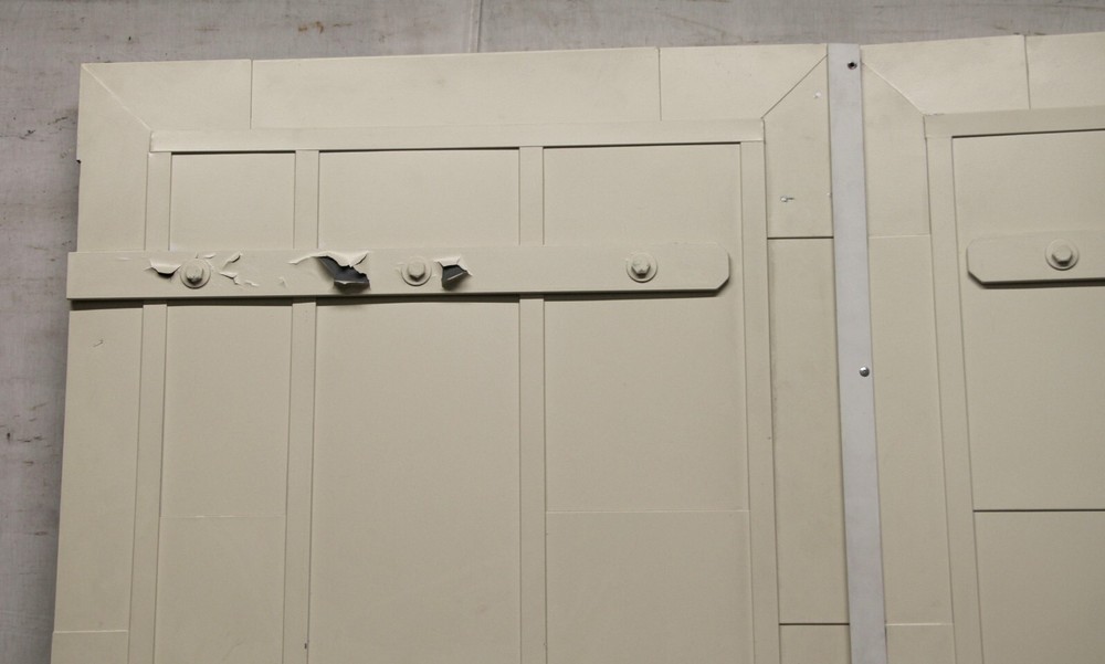 Painted White Fire Double Doors with Push Bar 89.75 x 72