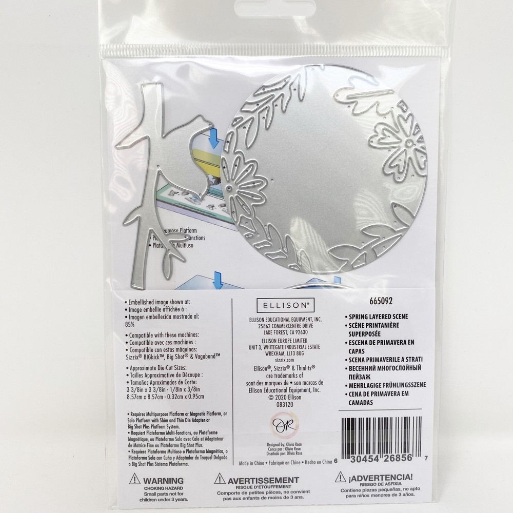 Sizzix Thinlits Spring Layered Scene Cutting Dies by Olivia Rose 665092 NEW