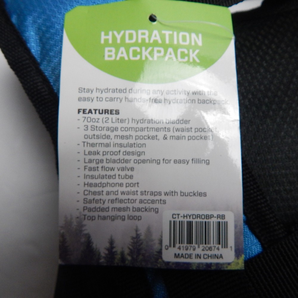 Cedar Trail Hydration Backpack 2.0 Litre, Brand New With Tags