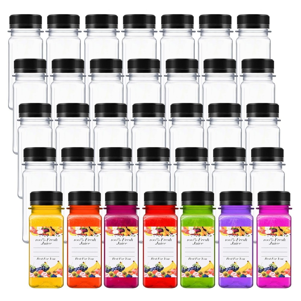 100pcs 2oz Bottles with Caps, Empty Juice Bottles for Juicing, Reusable Conta...