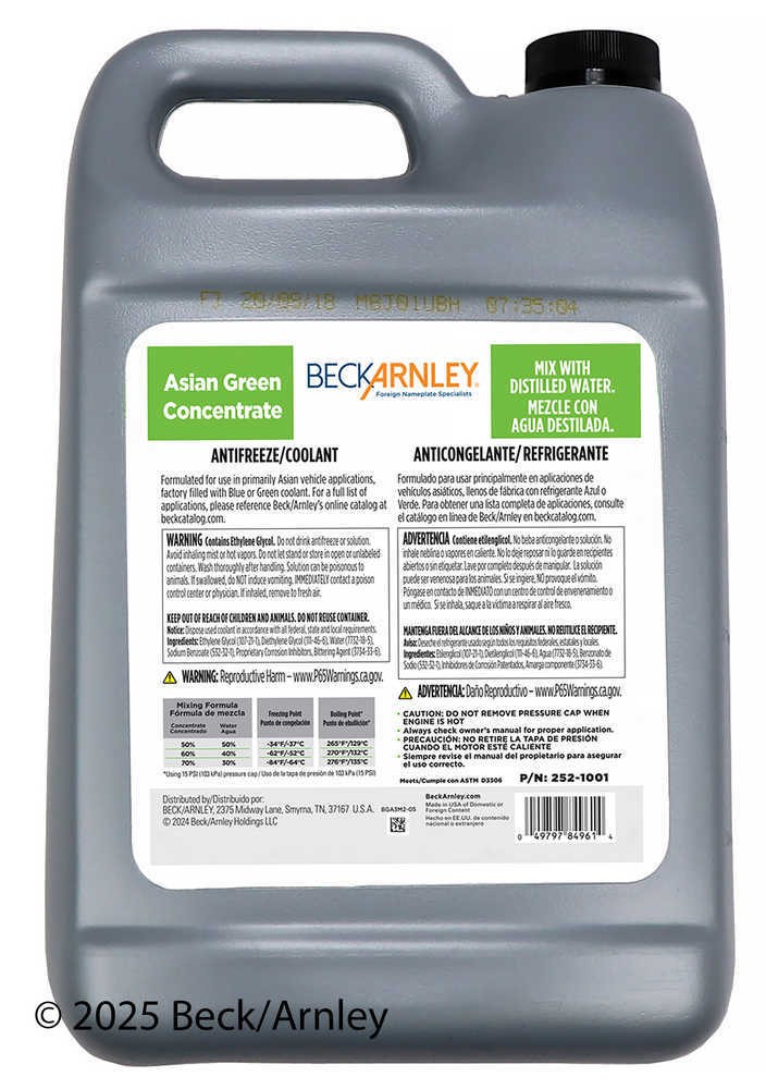 Anti-Freeze Beck/Arnley 252-1001