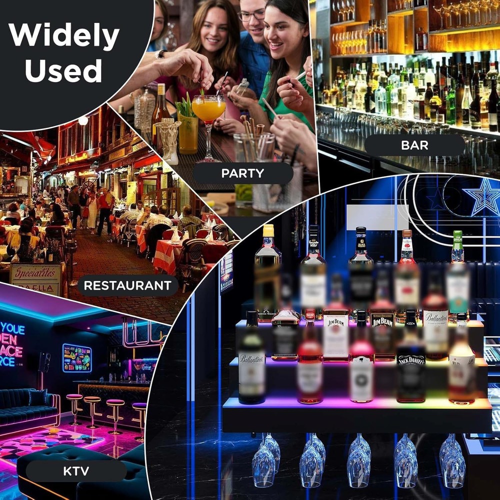 Dethan LED Lighted Liquor Bottle Display Shelf
