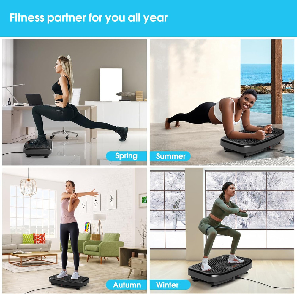 Vibration Plate Exercise Machine for Lymphatic Drainage Full Body Workout 450LB