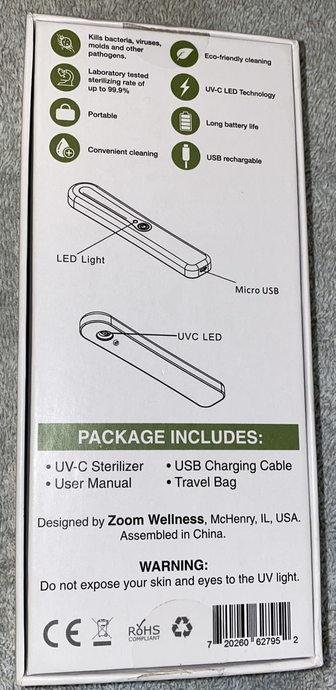 Zoom Wellness Portable UV-C Sterilizer