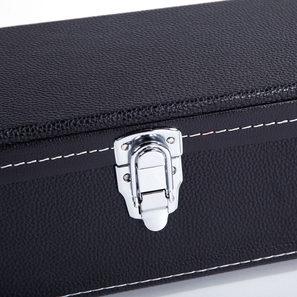 5-String 6-String Microgroove Pattern Leather Wood Banjos Case Black