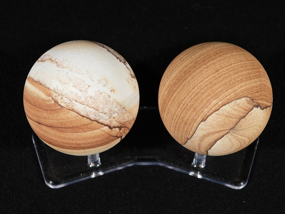 DOUBLE Three Post SPHERE Display Stand SMALL Size Clear Acrylic
