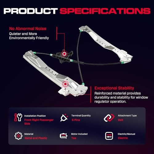 Front Driver Side Power Window Regulator with Motor (6 Front Driver With Motor