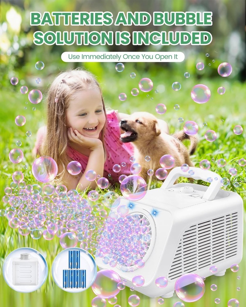 Kizmore Automatic Bubble Machine for Kids: Battery Operated Bubble Maker for Tod