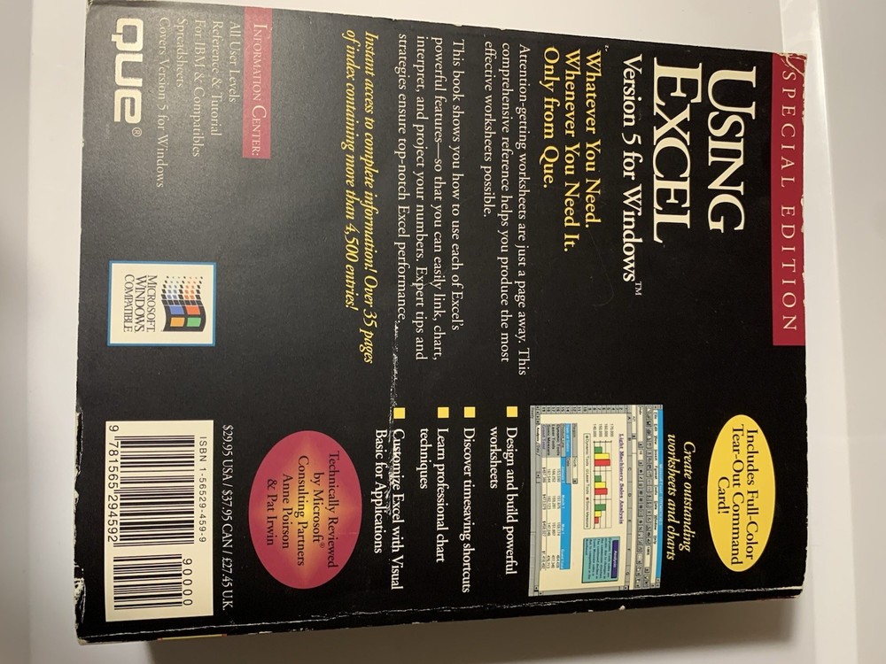 Using Excel Version 5 for Windows Special Edition 1993, QUE