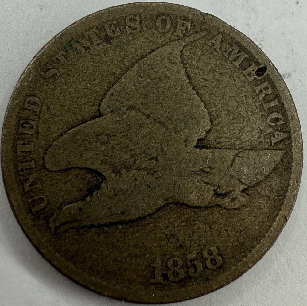 1858 Small Letters Flying Eagle Cent Exact Coin Imaged #FLY90