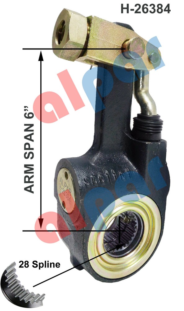 Gunite Type 1 ½″-28 x 6″ Automatic slack adjuster Ref: AS1041, 138.2830,E15025