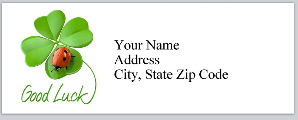Personalized Address Labels Clover Ladybug (bx 236)