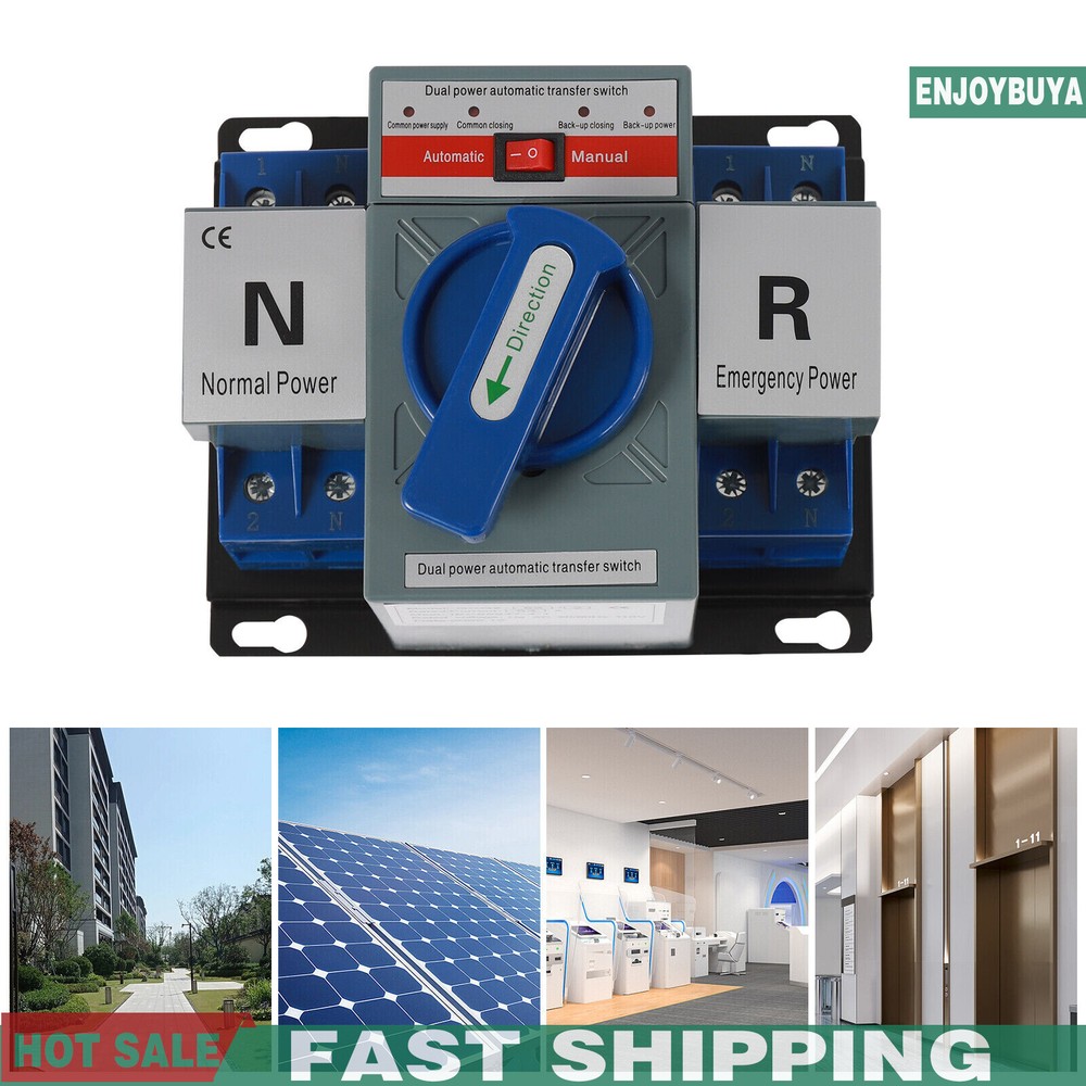 AC110V 2P 63A Mini Dual Power Automatic Transfer Switch Toggle Control Converts