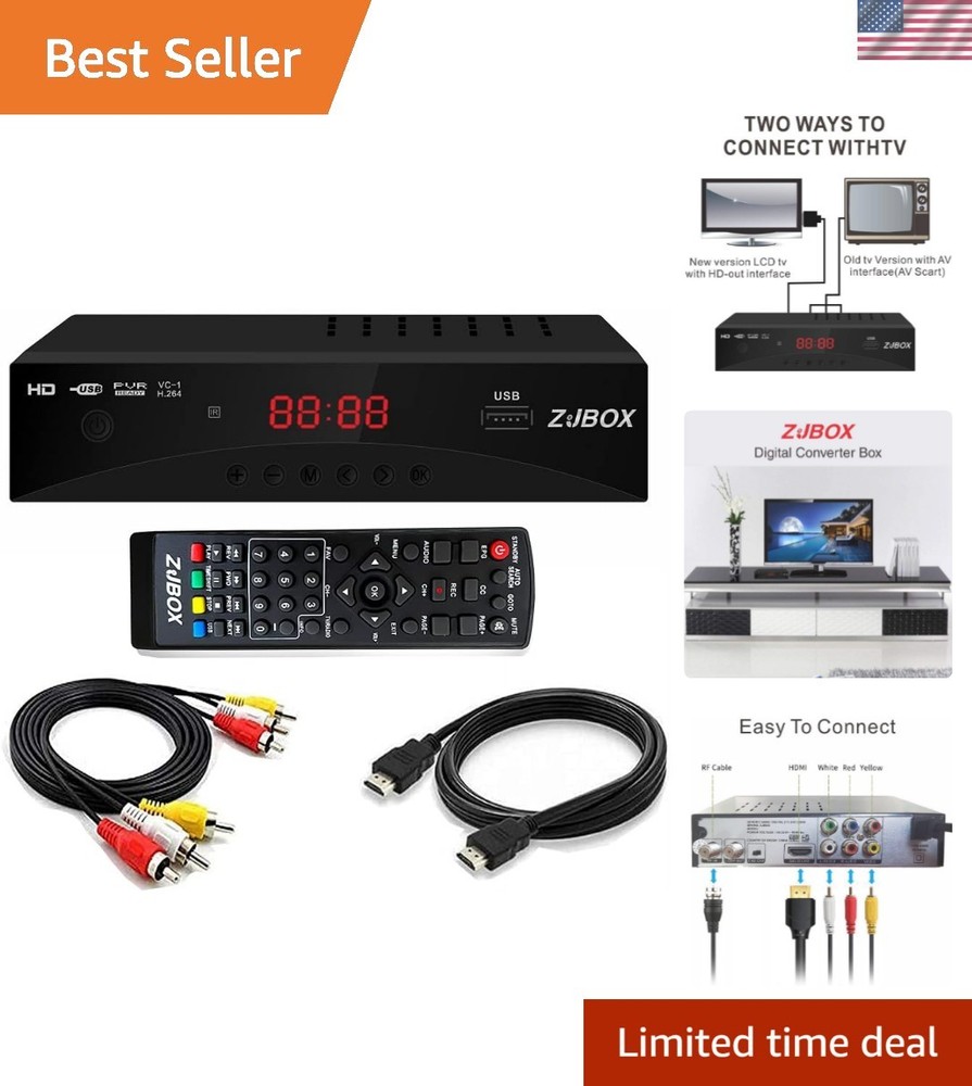 Universal Digital TV Converter Box with Recording & Timer – HDMI & USB Interface