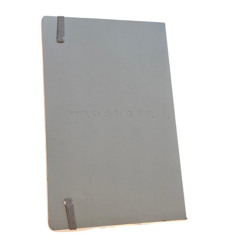 Wagoneer Gray Embossed Logo Elastic Closure Lined Notebook Journal