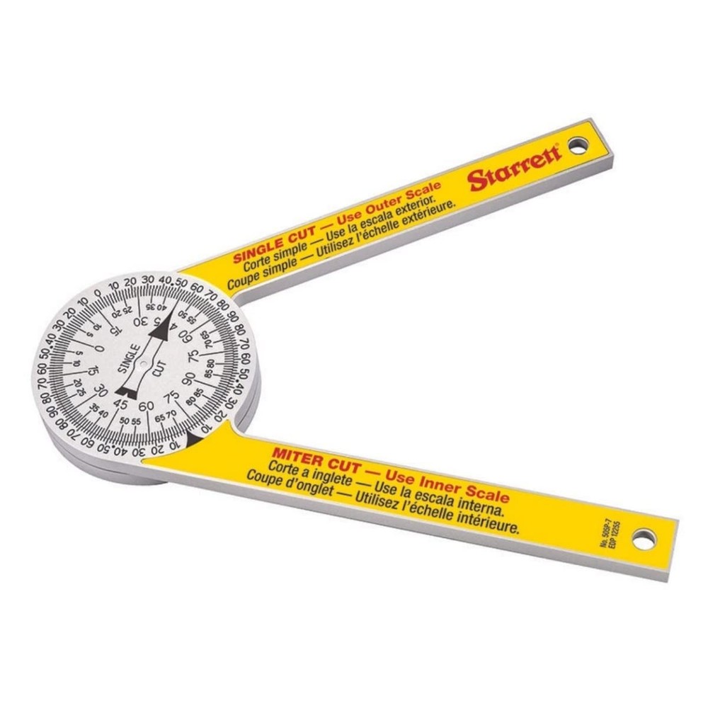 Starrett ProSite Miter Protractor Angle Finder - Two Laser Engraved Scales