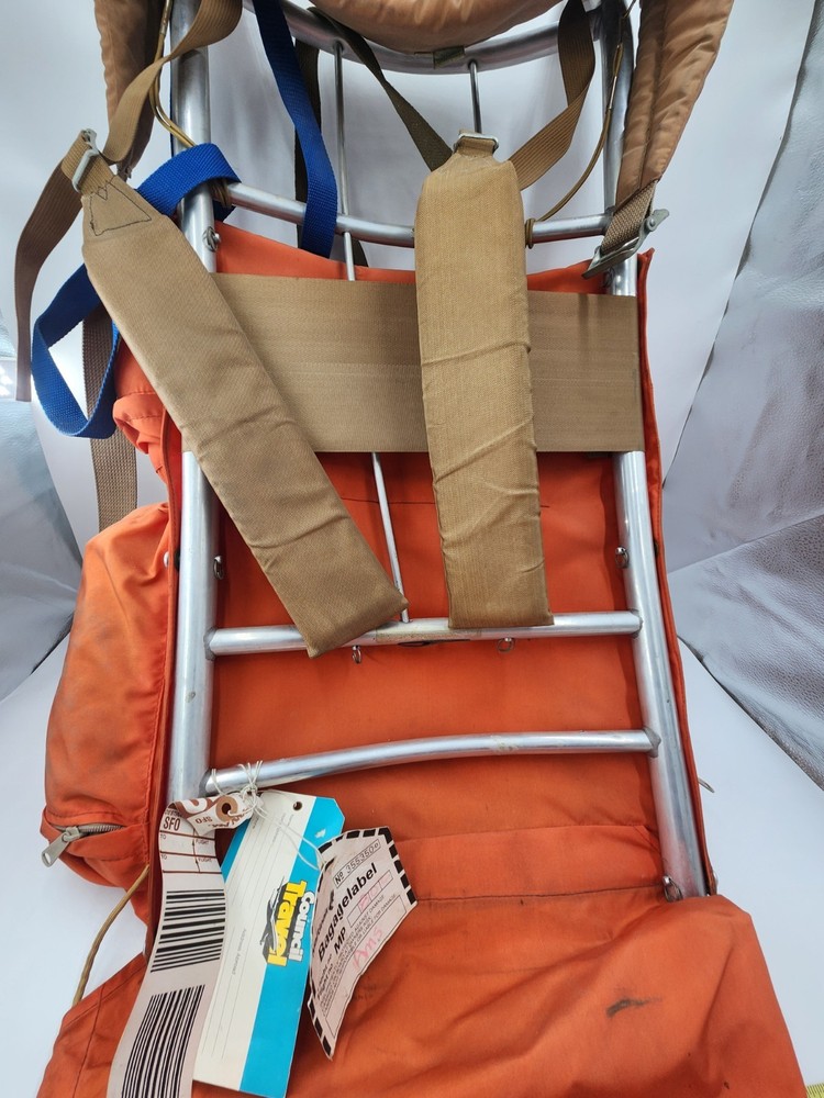 Skyline Camp Trail External Frame Hiking Backpack, Orange VTG