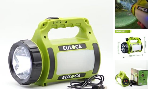 Rechargeable LED Torch, Multi-Functional Camping Lantern, Waterproof Spotlight