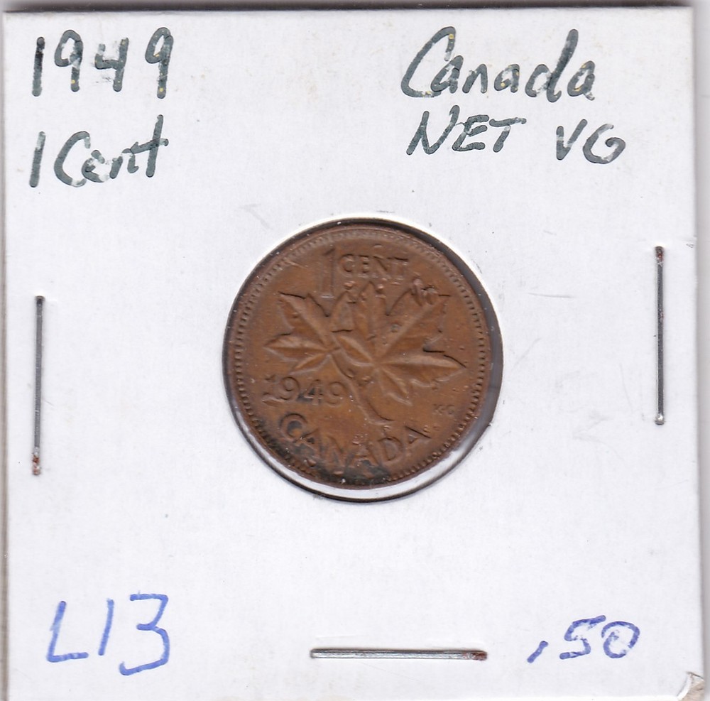 1949 Canada One Cent L13