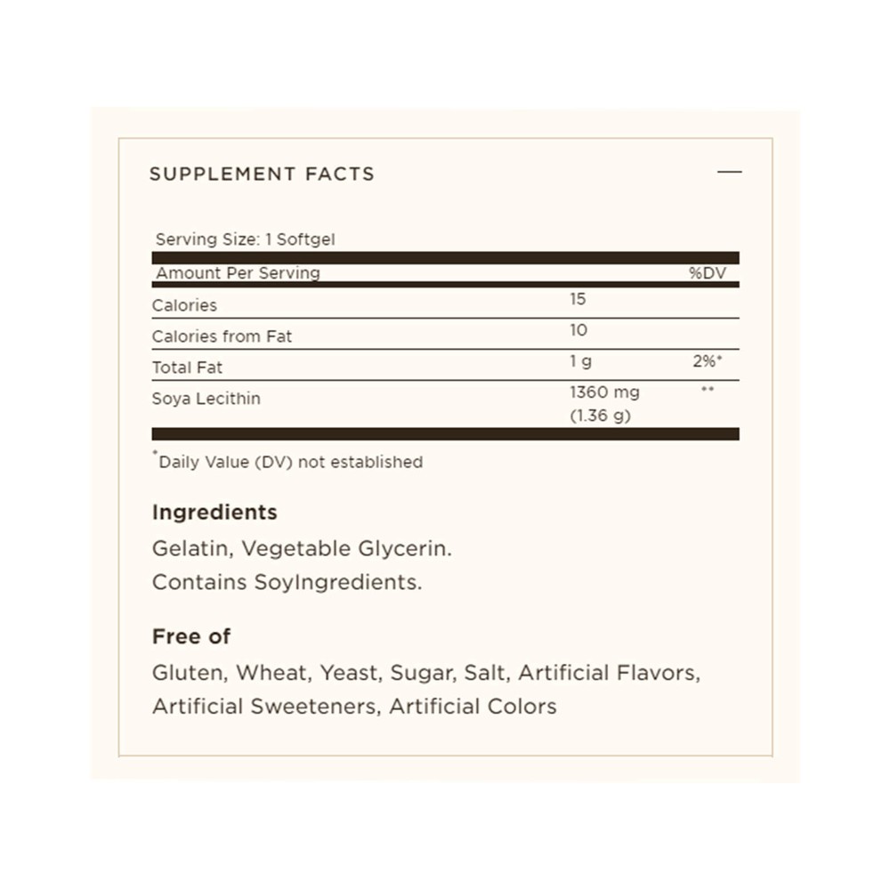 Solgar Lecithin 1360 mg 100 Softgels