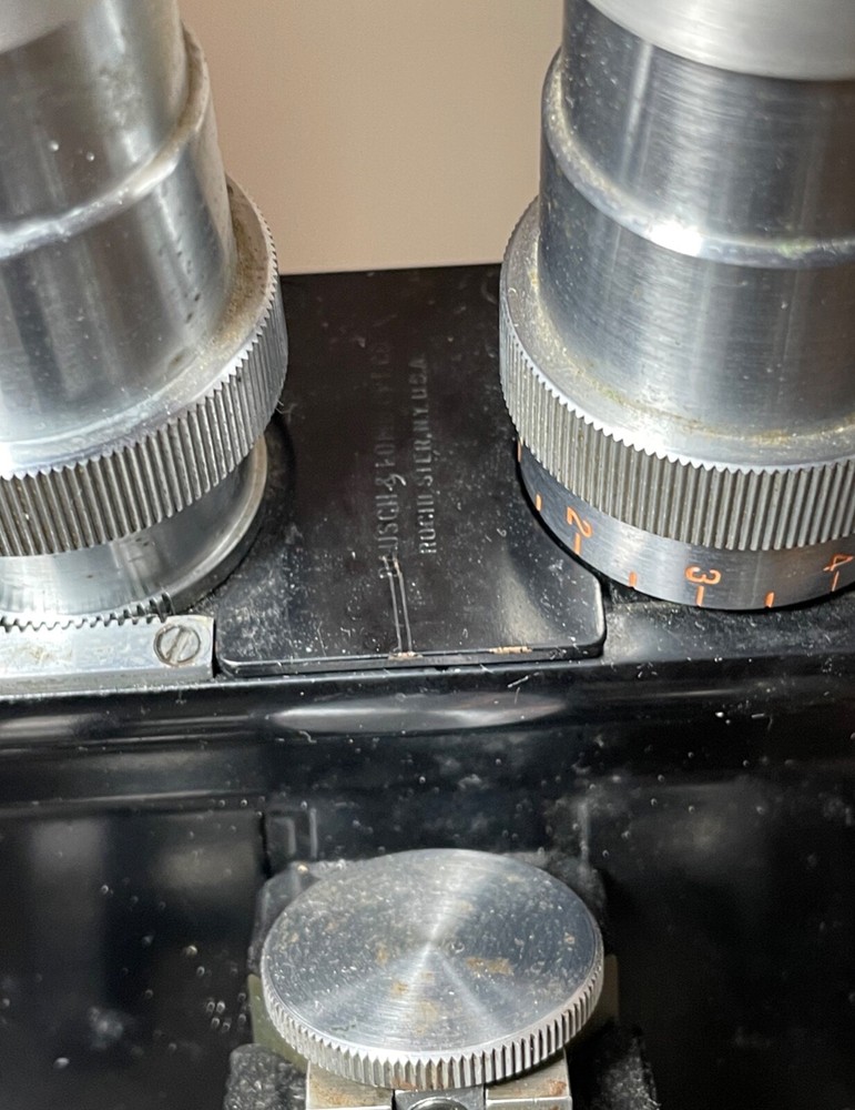 vintage original Bausch & lomb August Waeldon balplan binocular iron microscope