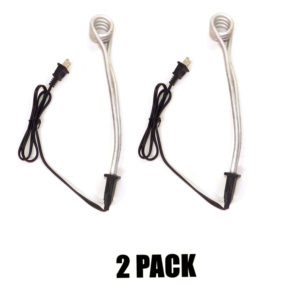 2 - 1000W Immersion Water Heater Portable Electric Submersible 13.5 Inch Boiler